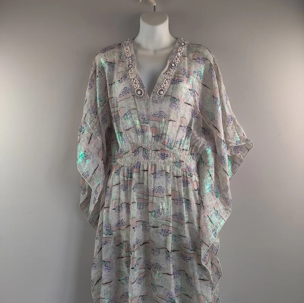 Free People/Anna Sui Iridescent Multicolor Swim Coverup - Picture 10 of 12